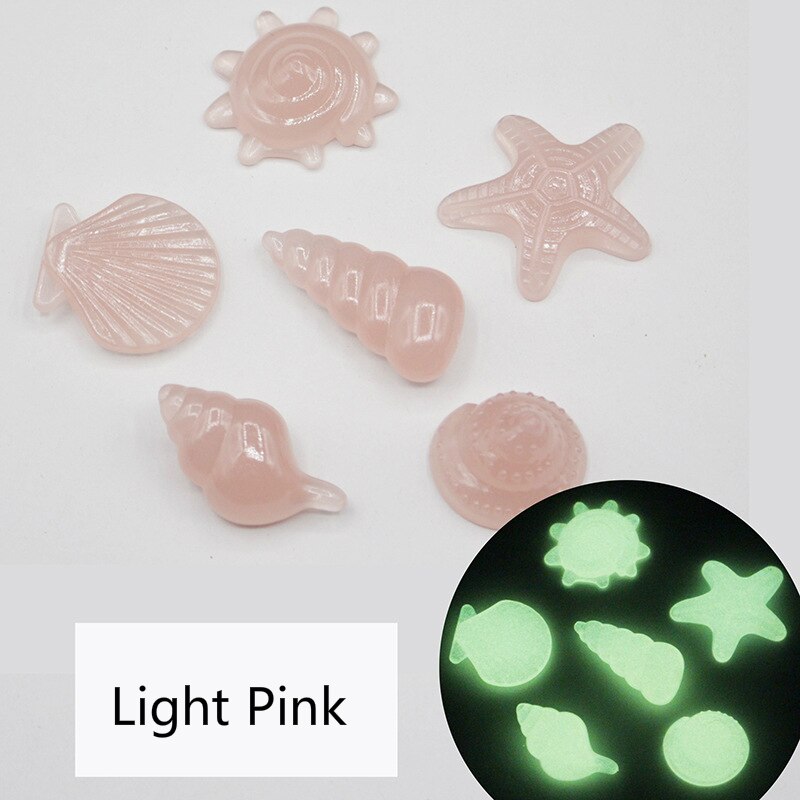80 PCS Luminous Artificial Stones Glow in the Dark Starfish Shell Pebbles Garden Pathway Decoration Noctilucent Pebbles For Yard: Light Pink