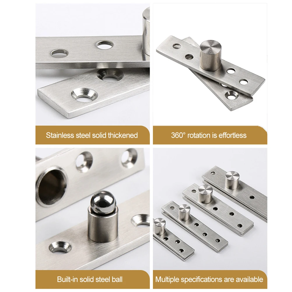 360° Rotation Heavy Duty Door Pivot Hinge Stainless Steel Concealed Revolving Door Hinge Funiture Hardware