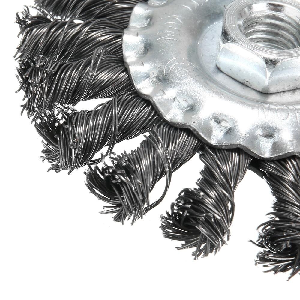 Knotted Bench Steel Wire Brush Deburring Derusting Angle Grinder Cleaner Accessories Rust Removal Wheel Metal Disc Brush