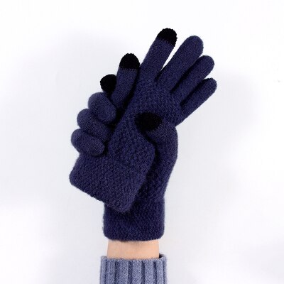 Guantes de pantalla táctil para hombre y mujer, manoplas cálidas de lana de Alpaca para invierno, a prueba de frío, para conducción al aire libre