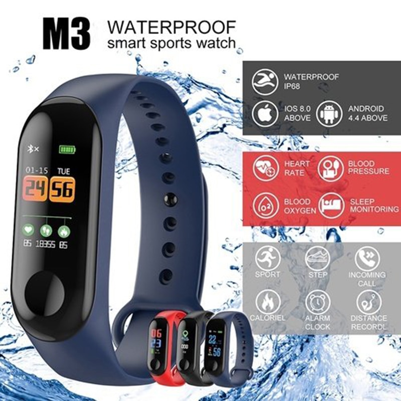 M3 Fitness Armband IP67 Waterdichte Horloge Verbinding Android Polsband Man Bloeddruk Activiteit Tracker Sport Smart Horloge Vrouwen