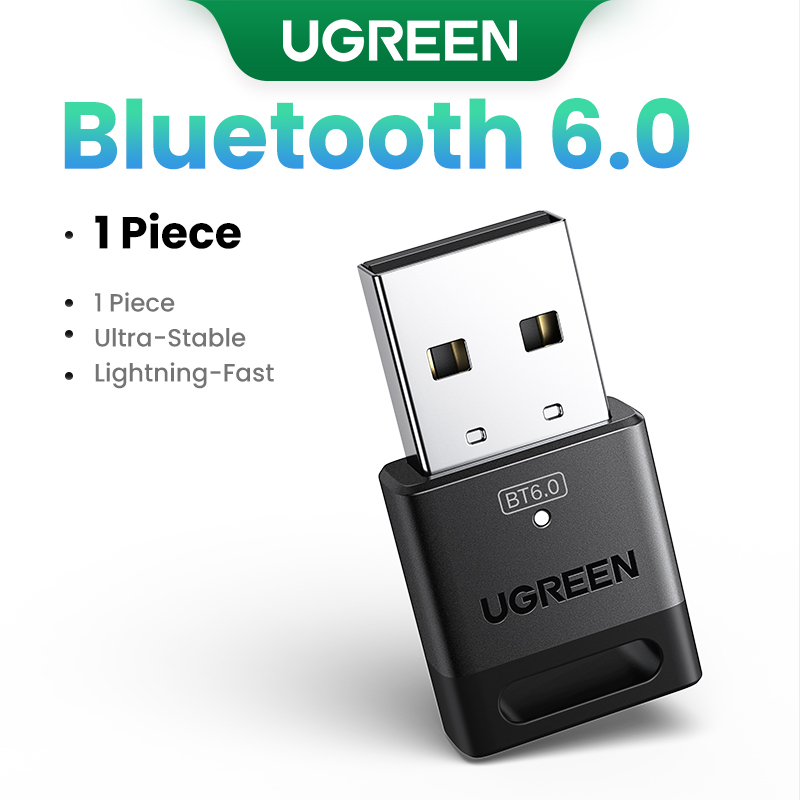UGREEN Adapter Bluetooth USB Bluetooth 6.0 5.4 do PC Dongle Bezprzewodowa Mysz Klawiatura Odbiornik Audio Muzyki Nadajnik USB: Czerwony