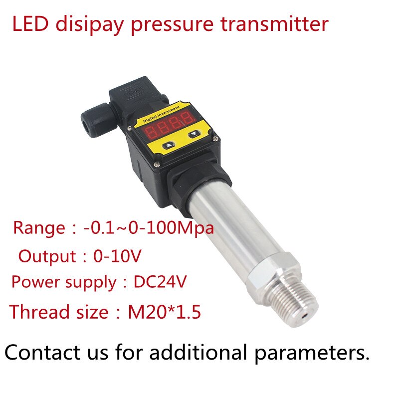 0-10v output LED digital display Pressure Transducer Transmitter Stainless Steel Oil Air Water pressure transmitter