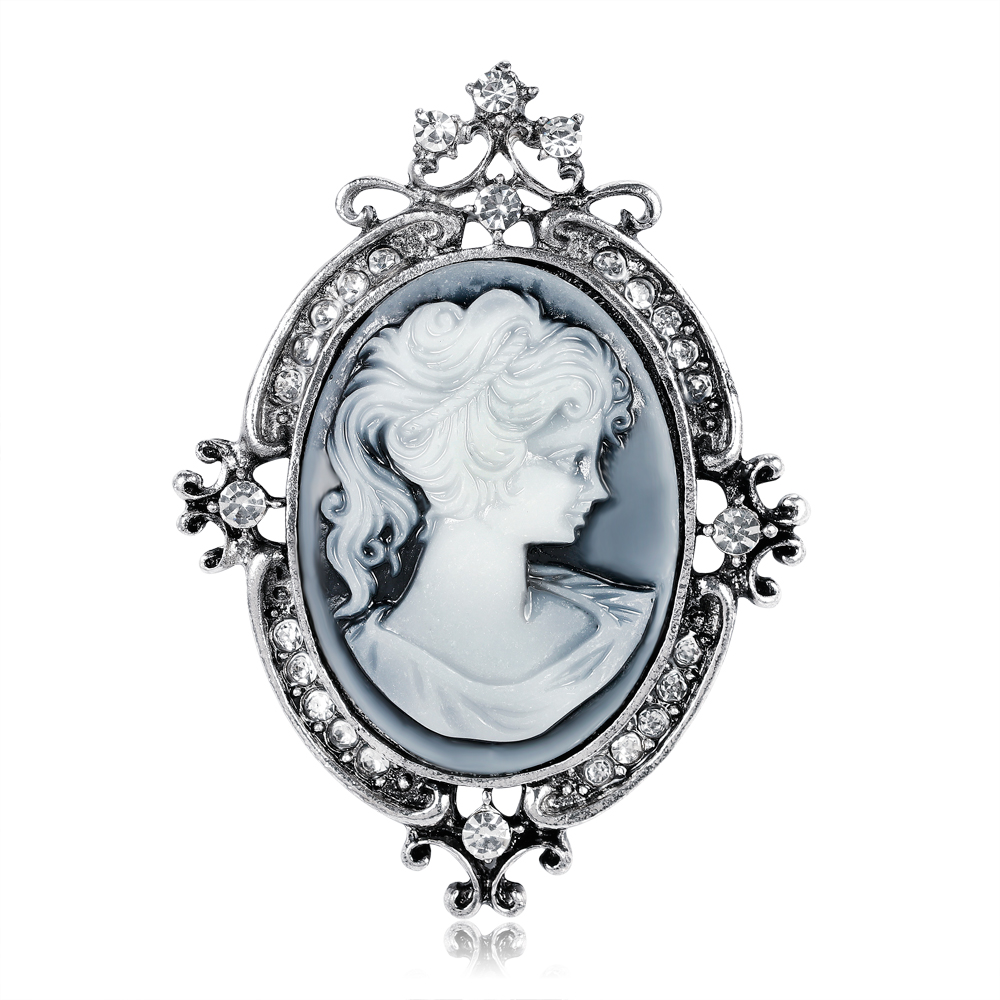 Estilo Vintage victoriano camafeo de Reina antiguo boda belleza broche Pin joyería