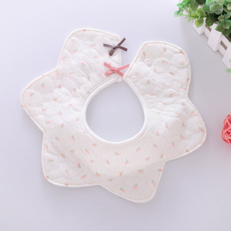 Cotton Baby Bibs Cute Flower Baby Girl Boy Bibs Bowknot Rotating Infant Baby Feeding Stuff Burp Cloth Baberos Babador Bibs