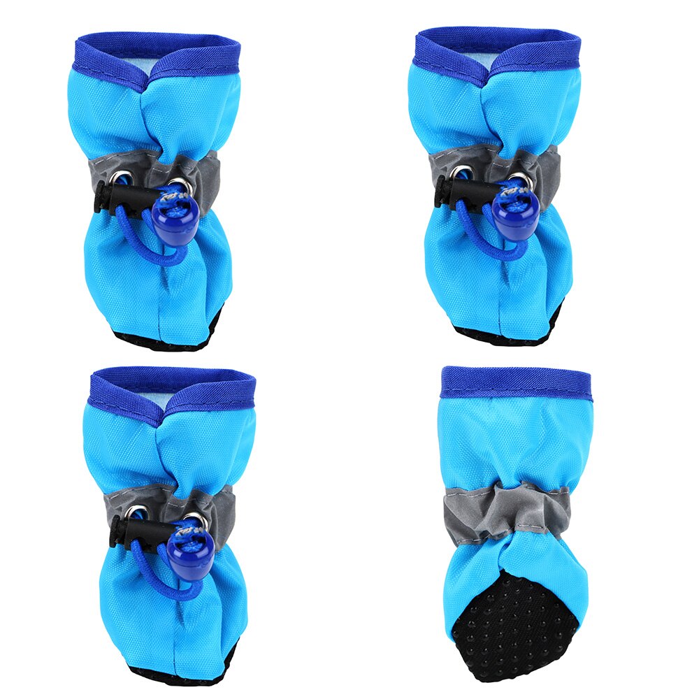 Anti-Slip 4 Stks/set Puppy Regen Snowboots Katten Schoeisel Huisdier Hond Schoenen Waterdichte Sokken Booties Licht: Blauw