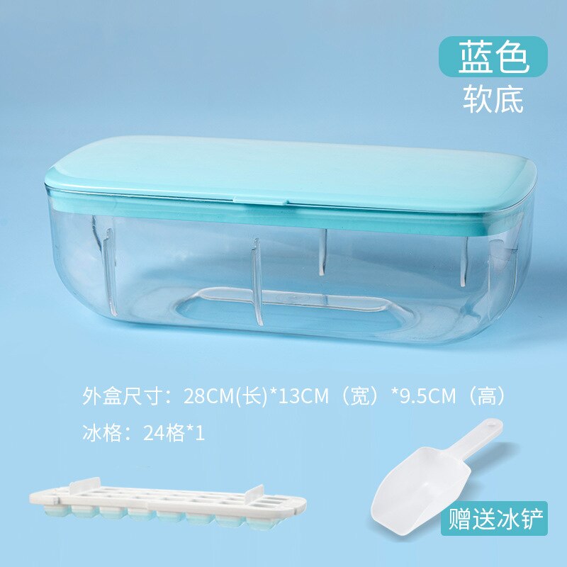 Forms for Ice Block With Cover Silicone Mold Silica Gel Ice Lattice Double-layer Creativity Molds Cube Tray Kitchen Tools Dining: blue single layer