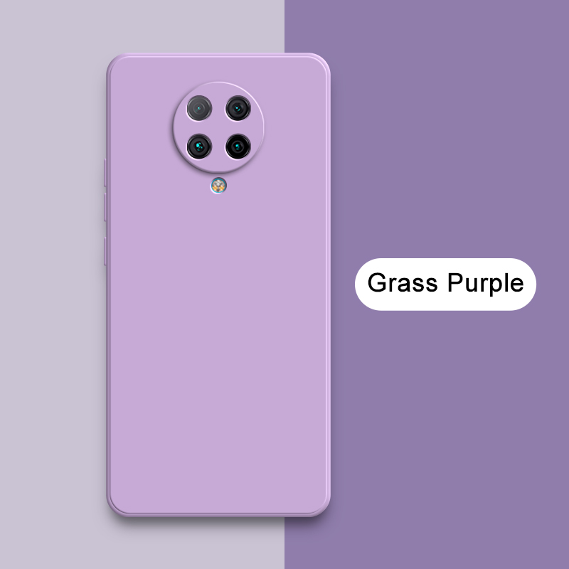 Coque carrée originale en Silicone liquide pour Xiaomi POCO F2 Pro, protection d'objectif d'appareil photo, coque arrière de téléphone souple F2Pro, armure antichoc: Néoprène / Violet