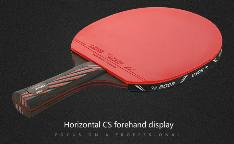 Boer-raqueta de tenis de mesa S6, pala de murciélago con mango largo/corto, pala de Ping Pong