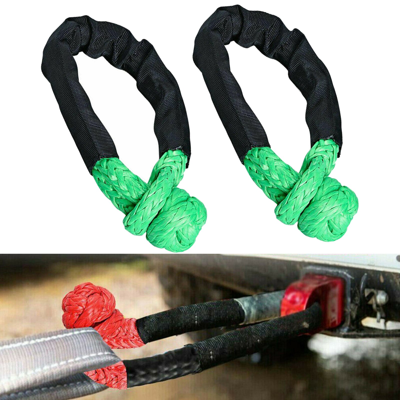 Argolla suave 38000lbs romper fuerza de recuperación de cuerda para navegar 4X4 camión Jeep Off Road escalada de navegación