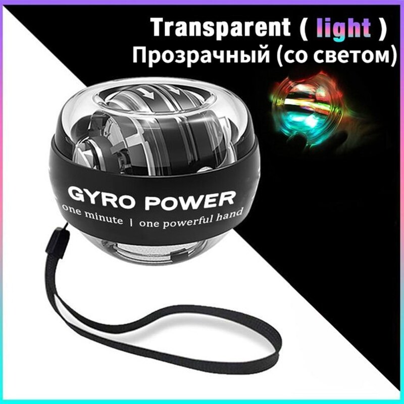 Led Gyroscopische Powerball Autostart Bereik Gyro Power Wrist Ball Met Teller Arm Hand Spier Kracht Trainer Fitnessapparatuur: Black With Led