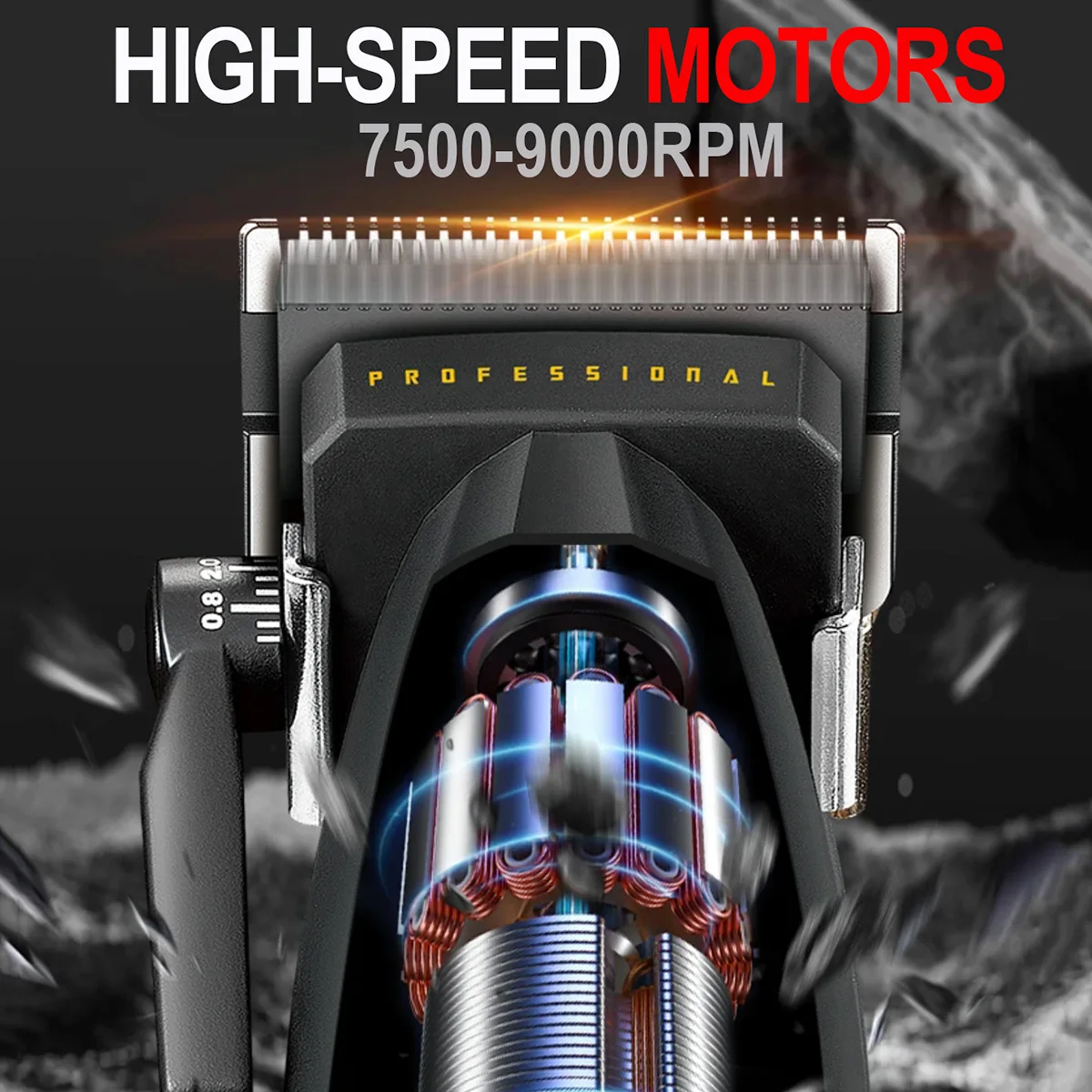 VGR Tondeuse Professionele Haarsnijmachine Kapper Draadloze Tondeuse Metaal 9000 RPM Elektrische Tondeuse voor Mannen V-285