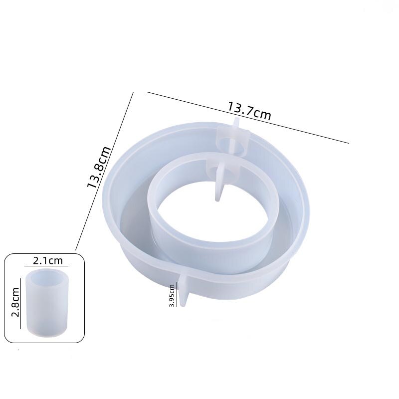 Flower Pot Hydroponic Cylinder Epoxy Resin Mold Test Tube Vase Silicone Bracket Silicone Mould DIY Crafts Jewelry Decor Tools: Round