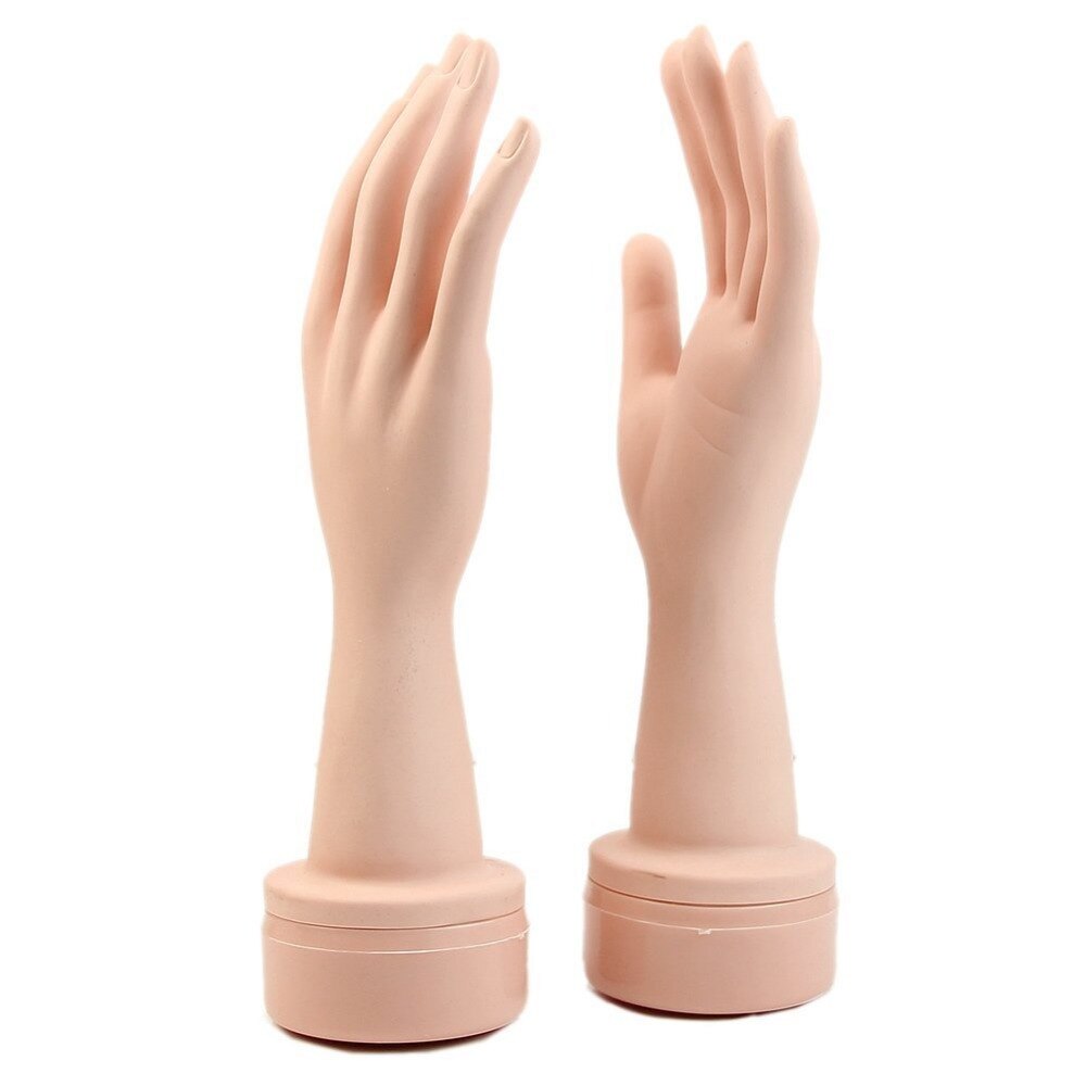 2 stk justerbar mannequin fleksibel 2 hender negleur ringe vise venstre høyre modell armbånd hansker mannequin hender