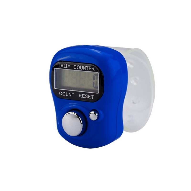 1PC Mini Stitch Marker And Row Finger Counter LCD Electronic Digital Counter For Sewing Knitting Weave Tool: royal blue