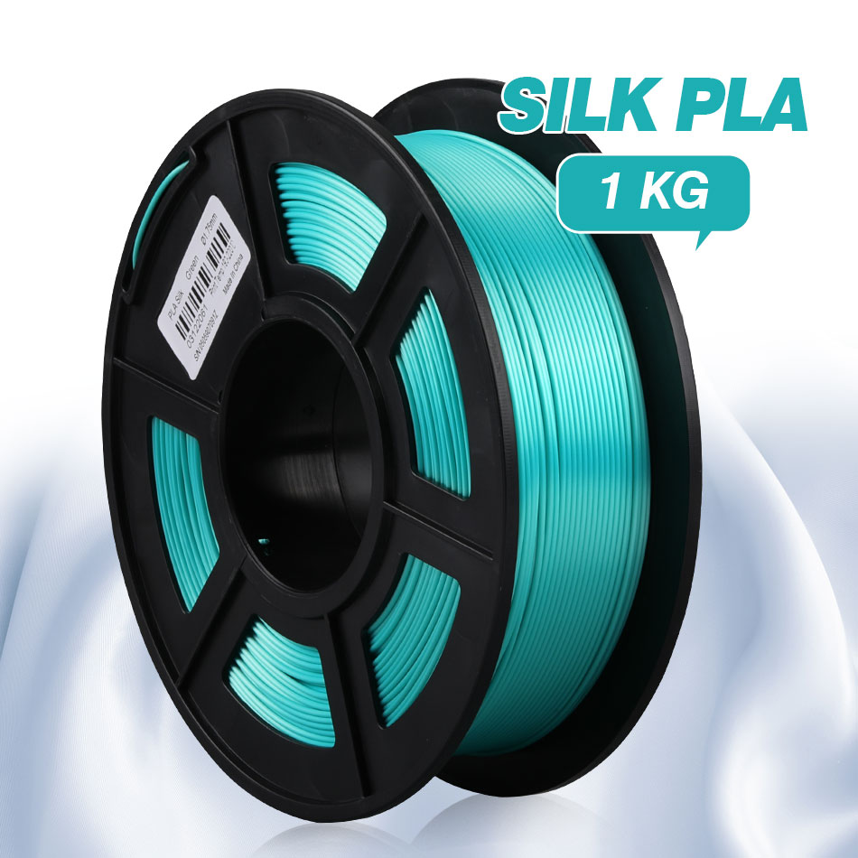 SUNLU PLA 1.75mm Silk Texture 3D Filament SILK PLA Filament For 3D Printer Good Toughness Printing Materials: Silk Green