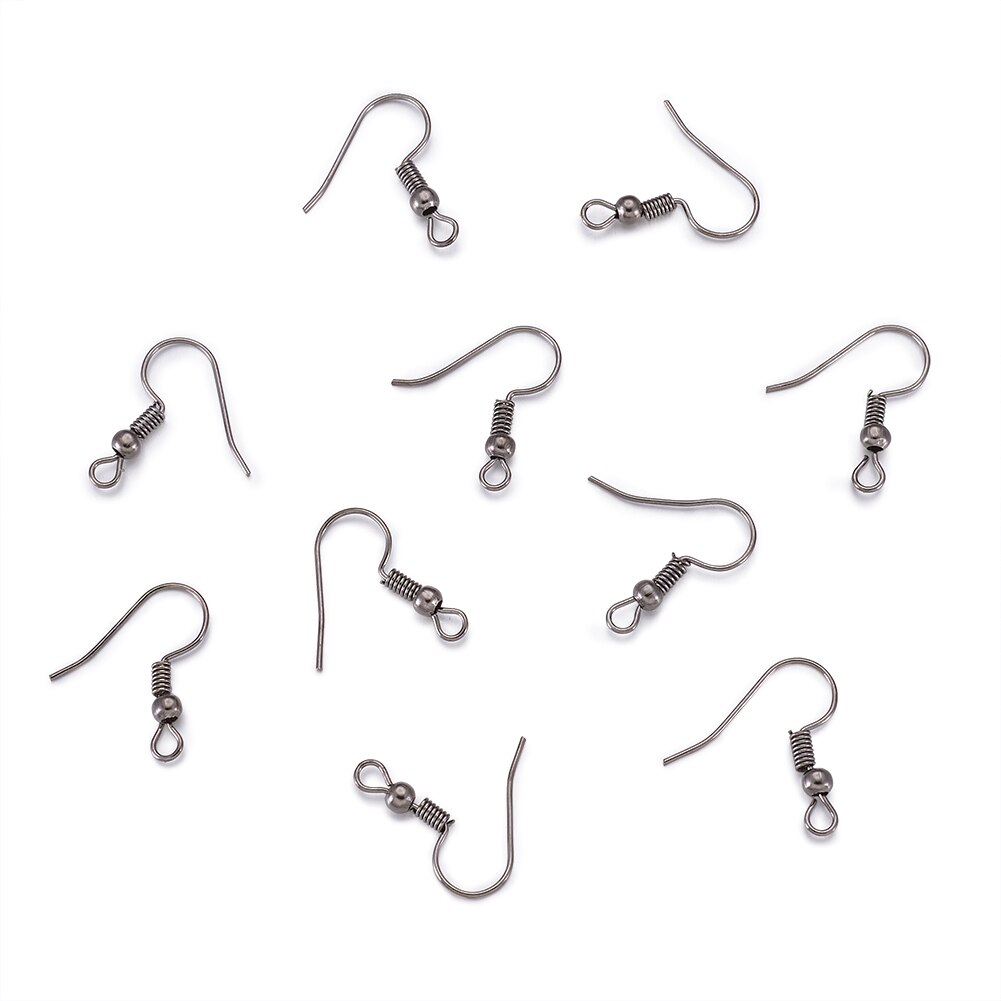 100pcs Golden/Antique Bronze Iron Ear Wires Hooks Earring Hooks Eardrop Settings Base Supplies Nickel Free for Jewelry Findings: Gunmetal