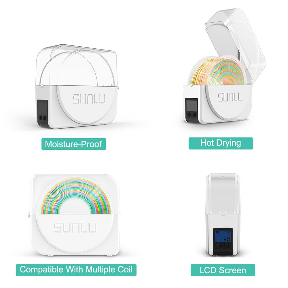 SUNLU FilaDryer S1 Neue 3D Filament Trockner Kasten Kickstarter Anfang Lagerung Halfter Filament Trockenen Kasten für 3D FDM printerss