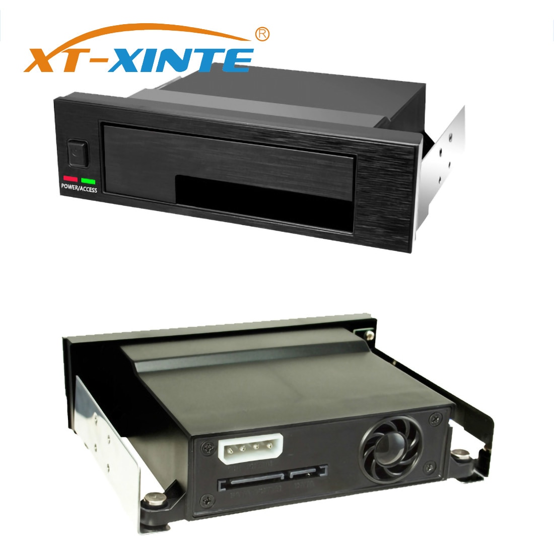 XT-XINTE HDD Storage Box Internal Single Bay Tray-Less Mobile Rack Enclosure LED Indicator -swap for 2.5 3.5 Inch SATA