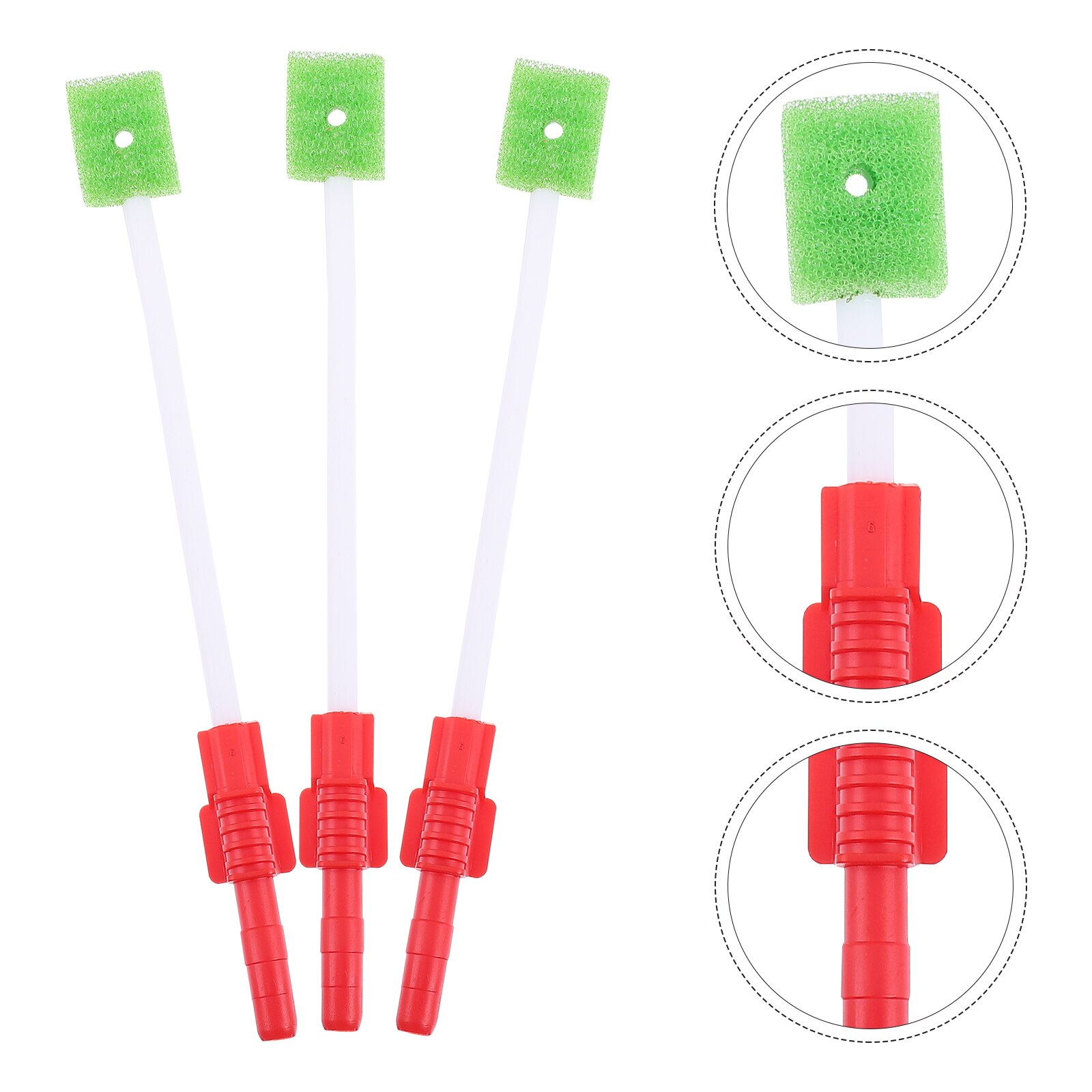 3Pcs Mond Swabs Wegwerp Orale Schoon Swabs Orale Schoon Borstel Sputum Schoon Stok: Red