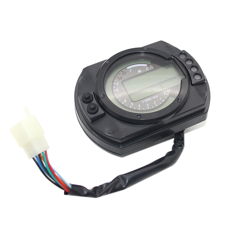 7 Color 12500Rpm Display Motorcycle Digital Speedometer Lcd Gauge Speedometer Tachometer Odometer Instrument Adjustable: Default Title