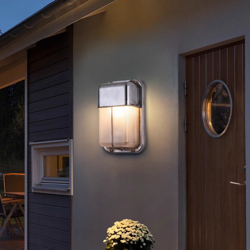 Industriële LED glazen wandlamp buiten waterdicht grijs aluminium veranda licht vintage tuin binnenplaats balkon straatverlichting E27