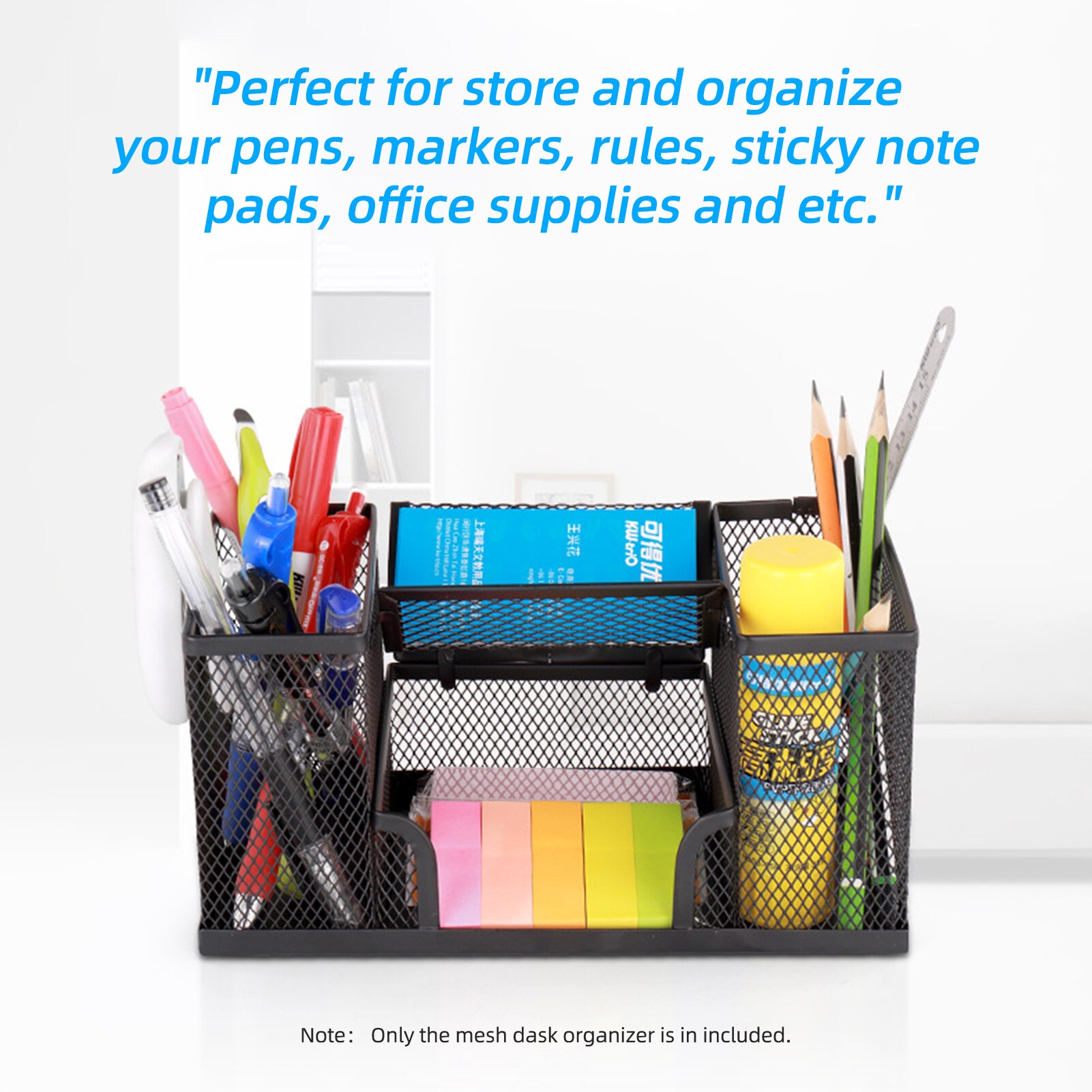 KW-triO Mesh Desk Organizer Office Supplies Pencil Holder and Storage Baskets for Desktop Organizer Ruler Container Modern Home