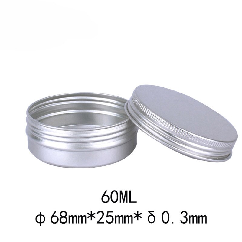 Tarros de aluminio de 60g, 80g, 100g, 150g, 200g, 250g, contenedor de lata de protector labial con tapa de rosca, caja de latas de té de vela, 50 Uds.