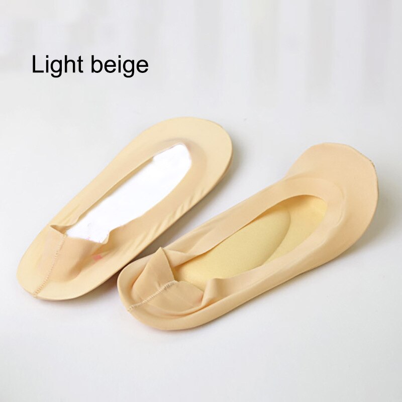 Arch Support 3D Socks Foot Massage Health Care Women Summer Autumn Female Socks Ice Silk Sock Shallow Mouth Silica Gel Invisible: light beige