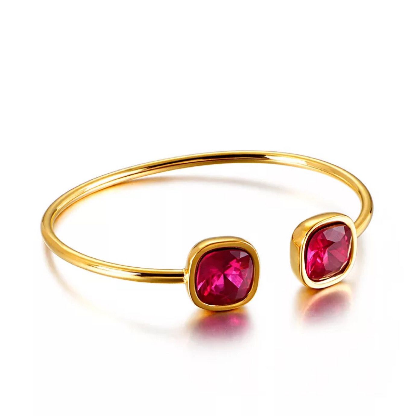 Pulseira feminina de aço inoxidável, joia feminina feita em aço inoxidável com pedra gema aberta: 6