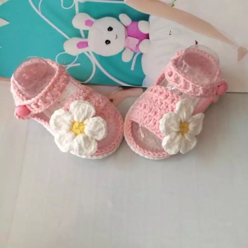 QYFLYXUE- Handmade crochet Handmade wool crochet knitting baby shoesHandmade wool Crochet knitted baby shoes, sandals garden s