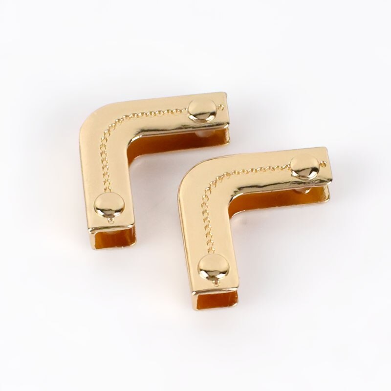 10/20 stücke Metall Tasche Ecke Handtaschen Gurt Abdeckung Verschluss Schutz Ecken Dekor Ende Clips DIY Rand Streifenbildung Hardware- Zubehör: 25mm-20Stck / LightGold