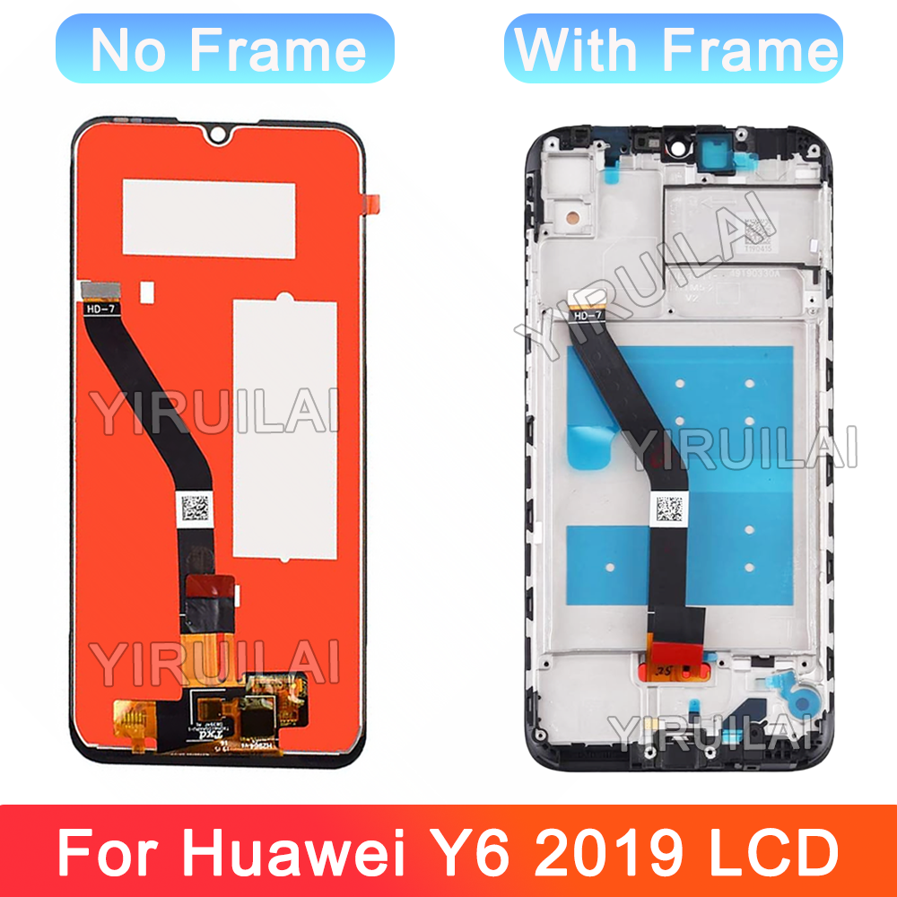Pantalla LCD de 6,09 pulgadas para Huawei Y6 /Y6 pro MRD-LX1F reemplazo de la pantalla táctil con marco para Honor 8A JAT-LX1/LX3 LCD