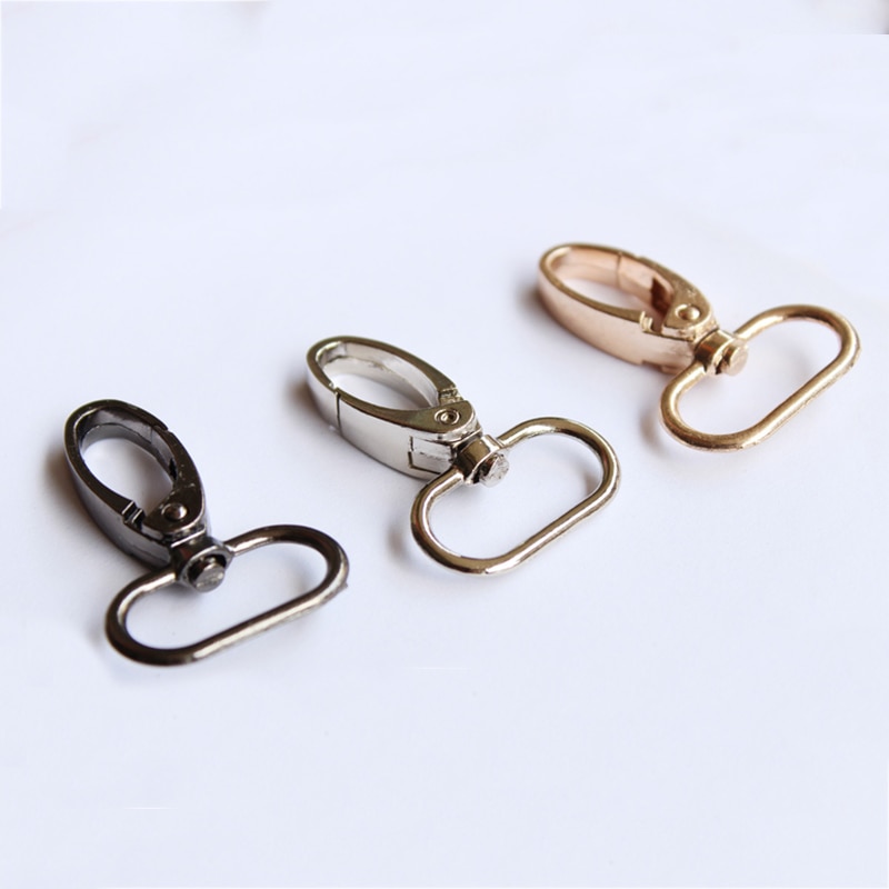 2PC Metal Snap Hook Swivel Eye Trigger Clip Clasp For Leather Craft Bag Strap Belt Durable Black Gold Silver Bag Accessories