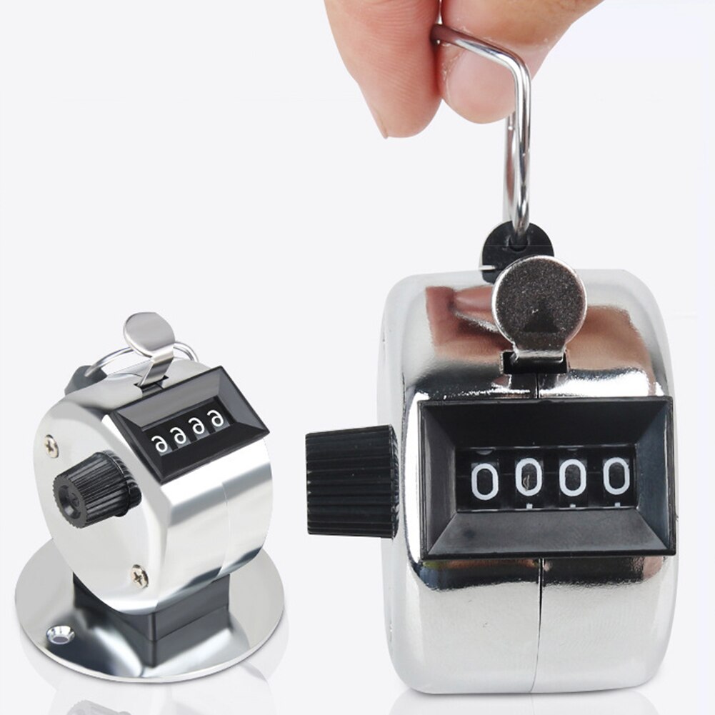 4 Digit Number Mini Hand Held Tally Counter Manual Counting Golf Clicker Small Mechanical Training Timer Counter Tools