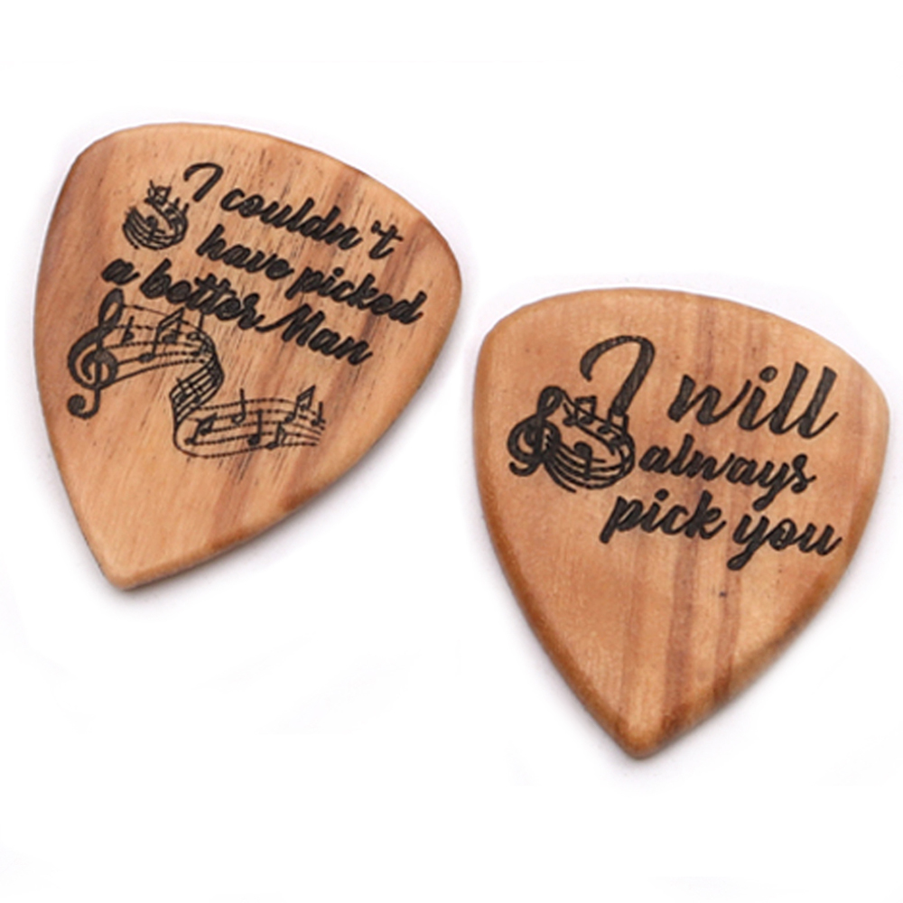 Guitar Picks Iron Pick Box Holder Collector with 4pcs Different Wood Picks Mediator for Guitar Accessories & Parts guitar tool