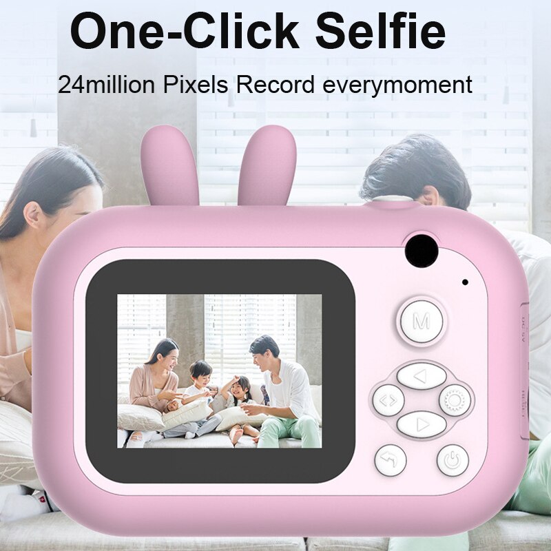 Children's Camera Instant Print Camera For Kids Camera 24MP 1080P HD Cartoon Photo Video Digital Camera with Thermal Photo Paper