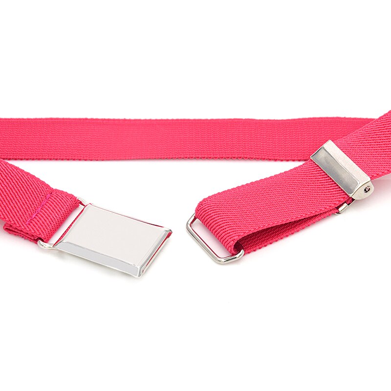 Justerbare børn unisex lærred bælter drenge piger elastisk bælte alu spænde longe 55 cmx 2.5cm