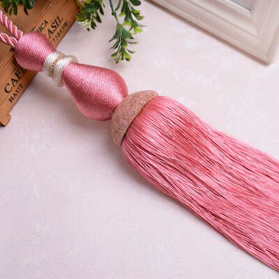 2 teile/los Vorhang Quaste Pinsel Fringe Raffhalter Hängen Gürtel Ball Seile Vorhang Zubehör Tieback Schnalle Wohnkultur: Rosa
