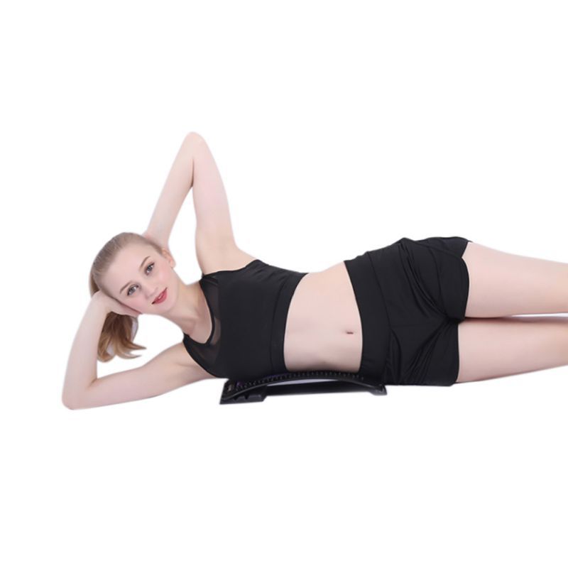 Alivio del dolor de la columna Dispositivo de estiramiento de tracción Lumbar Tabla de masaje de espalda relajado de cintura Prevención de Hernia Lumbar Brace 7