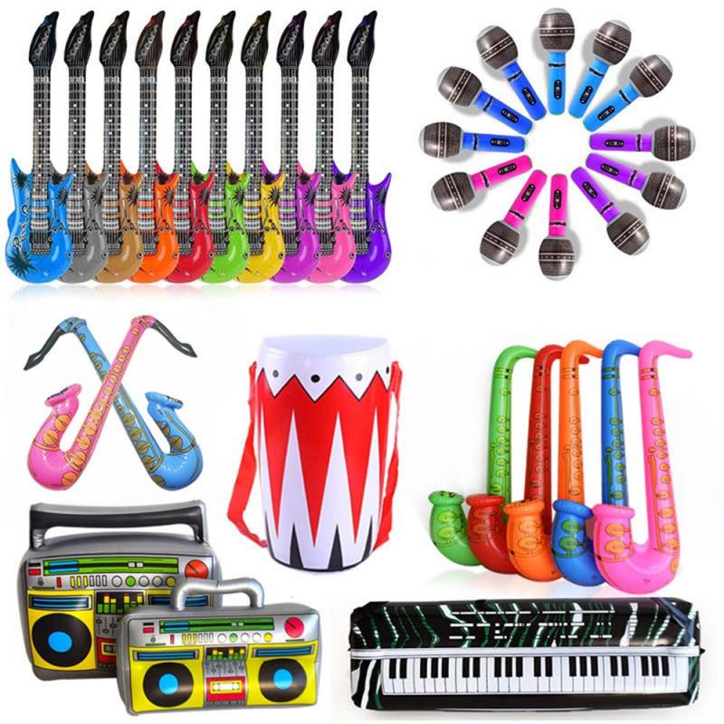 1Pc/4Pcs/6Pcs Environmental PVC Inflatable Musical Instrument Simulation Stage Props Party Supplies Inflatable Toys