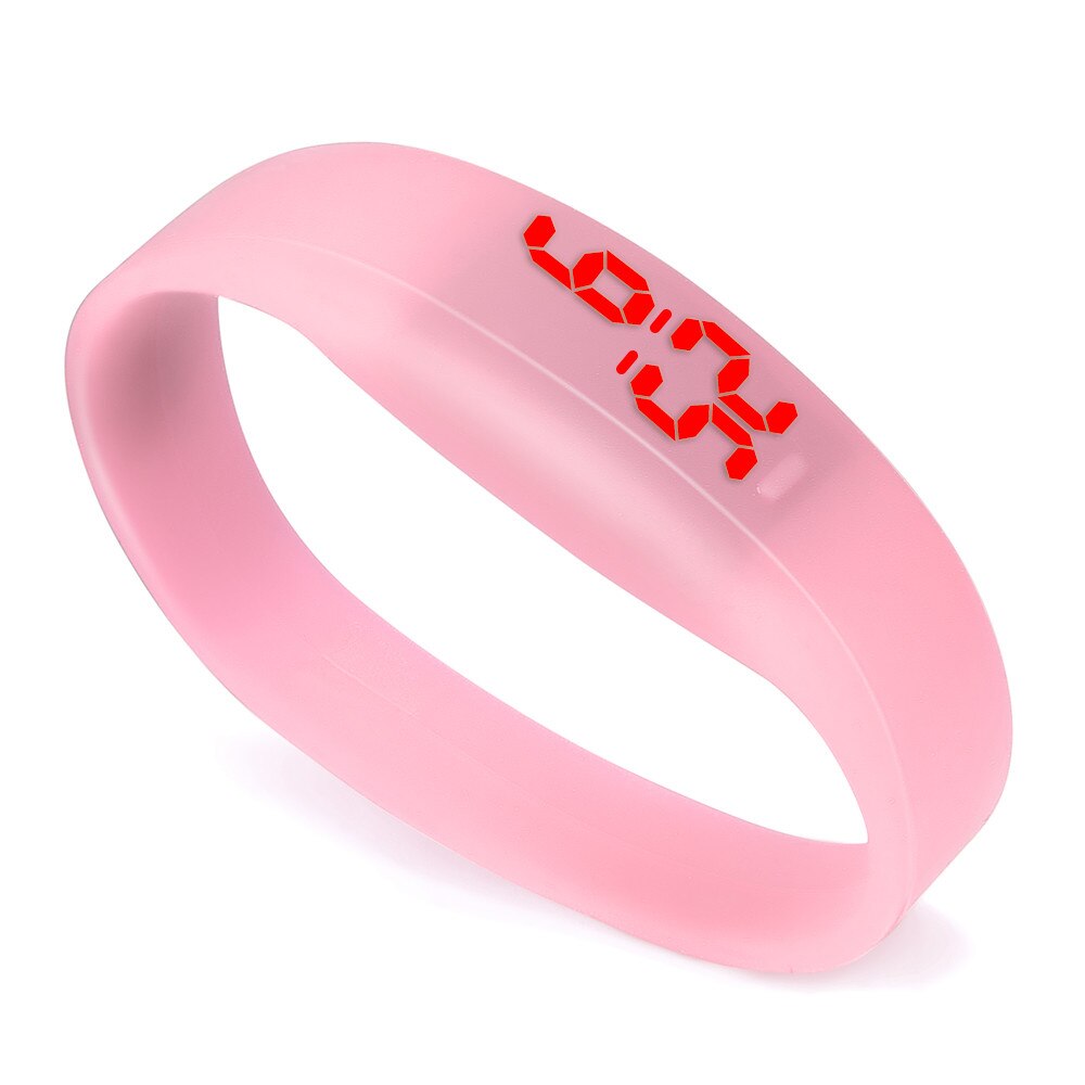 Digital LED Sport Uhr Unisex Silikon Band Handgelenk Uhren Männer Frauen Casual Sport Digitale Stoppuhr Für Kinder Jungen: Pink 