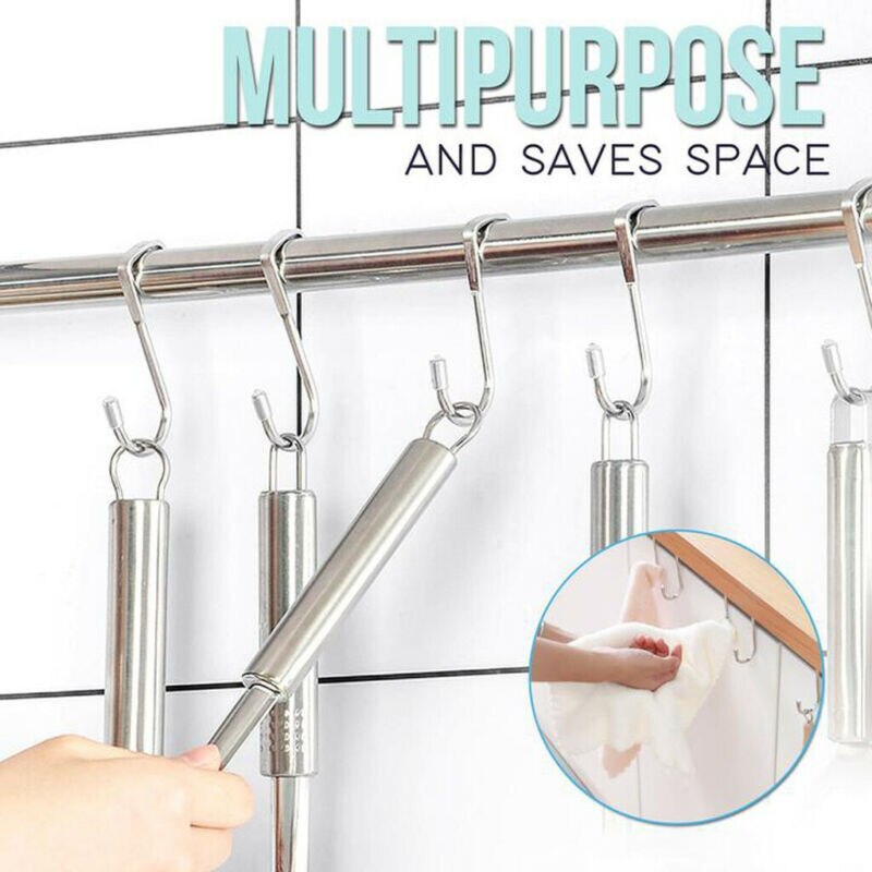 S-Shaped Hooks 4 Pieces Solid Stainless Steel Double S Shaped Hooks Kitchen Pot Pan Hanger Cloth Holder Home Decoration