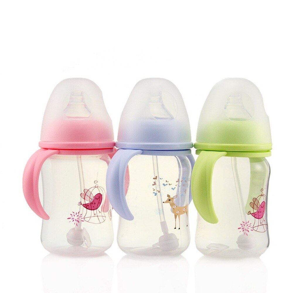 240Ml Pasgeboren Kinderen Kind Baby Jongen Meisje Brede Mond Pp Zuigfles Drinkwater Borst-Achtige Gevoel