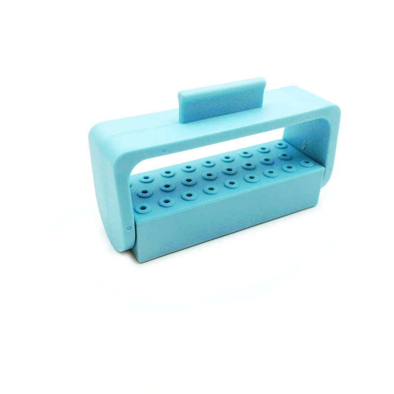 1Pc 26 Gaten Dental Bur Houder Dental Burs Box Autoclaaf Case 5 Kleuren Voor Optie: light blue