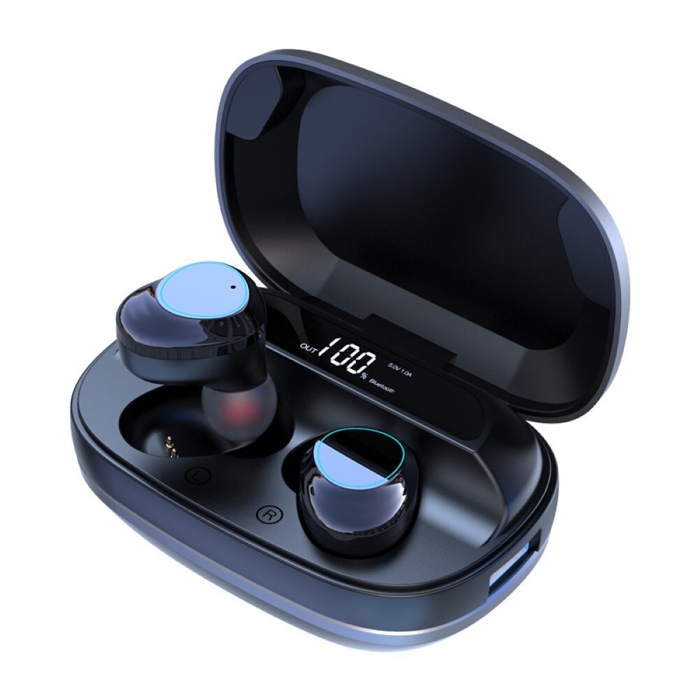 Bluetooth ørepropper  g16 tws led digital skjerm bluetooth sports ørepropper øretelefoner stereo headset bluetooth ørepropper: Svart