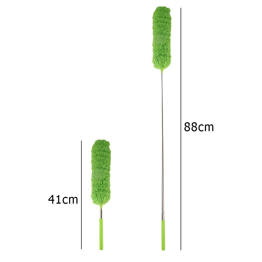 Soft Microfiber Duster Brush Dust Cleaner Static Anti Dust Brush Home Air-conditioner Furniture Cleaning Extendable Applicator: Green