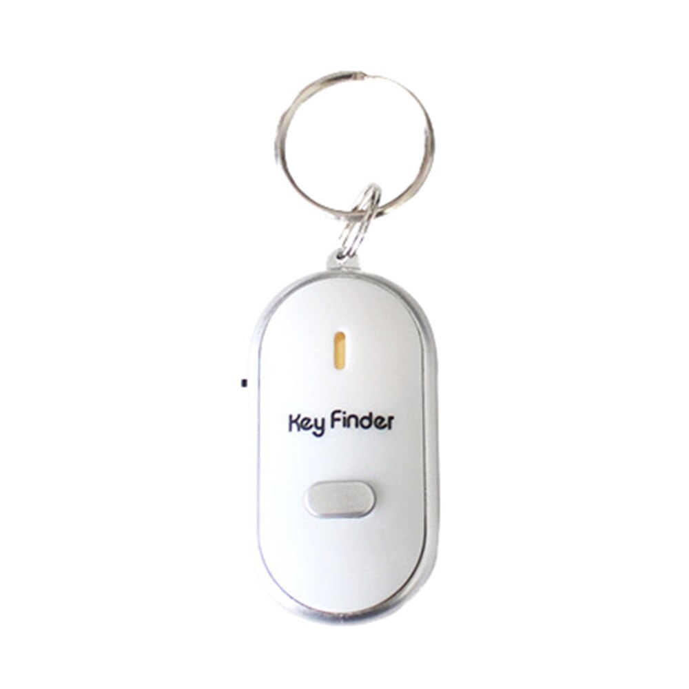 Mini Keychain LED Whistle Key Finder Blinkt Sound Piepen Remote Verloren Keyfinder Locator Schlüsselring Tracker für Kinder Brieftasche: White