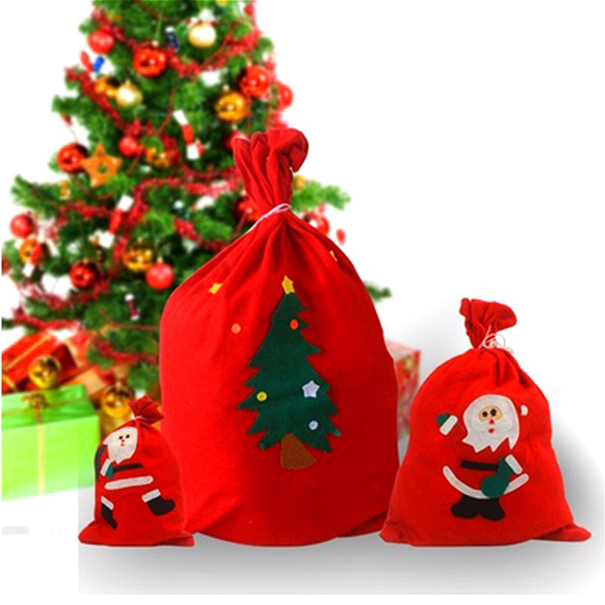 Grootste leverancier Kerstman Kerst Candy Bag Elf Elanden Broek Behandelen Pocket Home Party Decor
