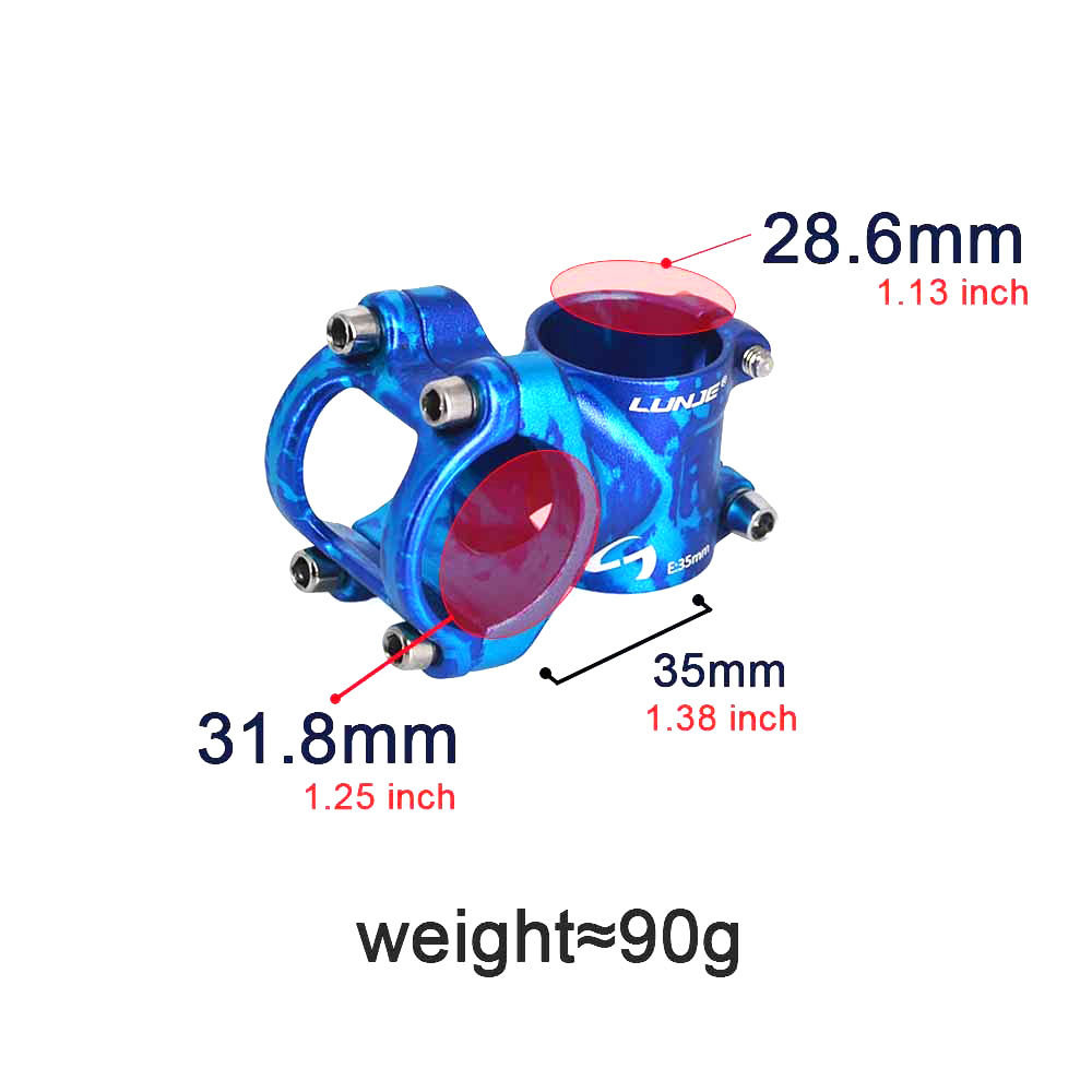 Accessori per Mountain Bike con manubrio curvo per bicicletta in lega di alluminio LUNJE per parti del ciclo del volante con attacco manubrio da 31.8mm 720/780mm: 35mm ST Blue